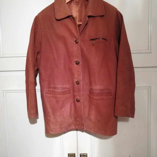 Leather jacket brown used, size L