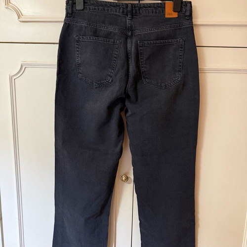 Zara high-waisted straight jeans Z1975 black new, size XL