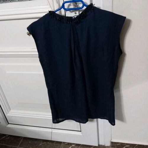Sfera sleeveless women's blouse like new, dark blue, medium