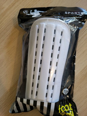 White Football Shin Guards for Adults new with Velcro