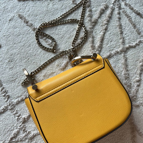 H&M yellow shoulder bag with metal chain used