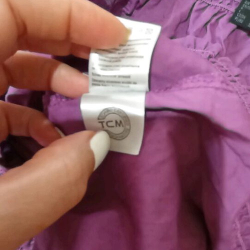 TCM blouse spring with three-quarter sleeves like new, purple, size S