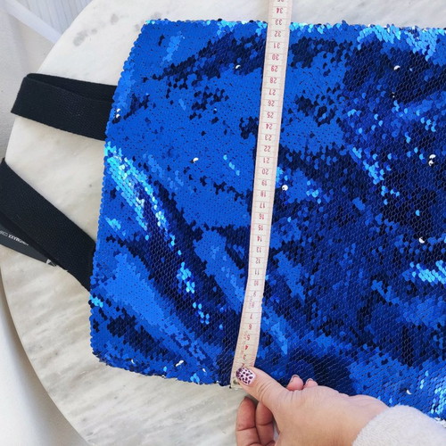 Blue sequin shoulder bag new