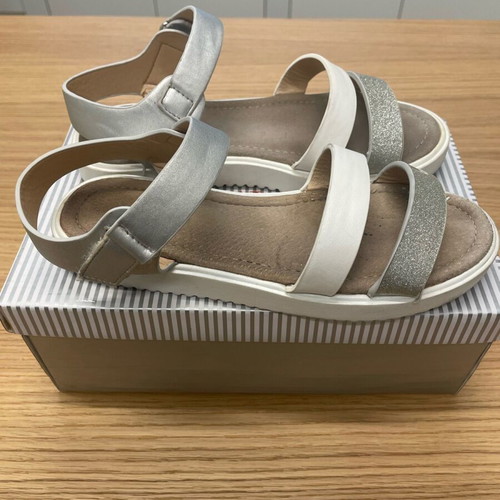 Mix Mind sandals used, white-silver, size 33