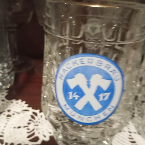 Vintage glass beer mugs set of 6, like new