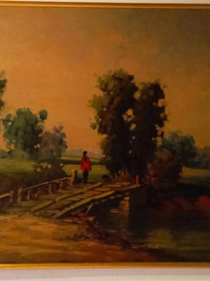 Oil painting on canvas by Th. Vrettos in excellent condition