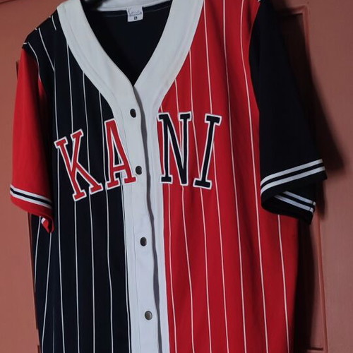 Karl Kani College Block Pinstripe Baseball Shirt XL like new