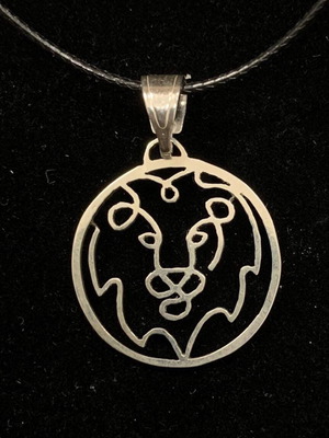 Handmade silver lion symbol