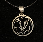 Handmade silver lion symbol