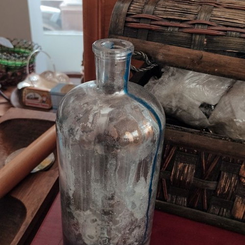 Glass bottle restored like new for decoration