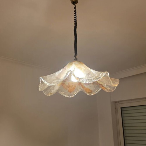 Vintage Amber Murano Glass Pendant Light like new