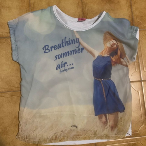 Blouse short-sleeved children's like new, multicolored, size 176 cm