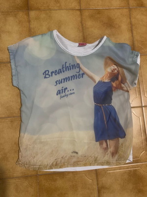 Blouse short-sleeved children's like new, multicolored, size 176 cm