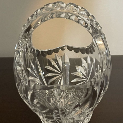 Crystal Decorative Basket with Handle like new, handmade design