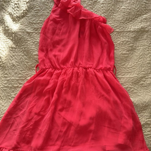 Dress fuchsia with ruffles size M new