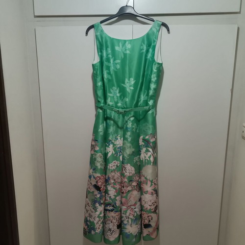 Forel dress size 54 new, aloe color, satin fabric, wedding baptism