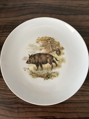 Eschenbach Bavaria vintage porcelain plates set of 2 with hunting motifs
