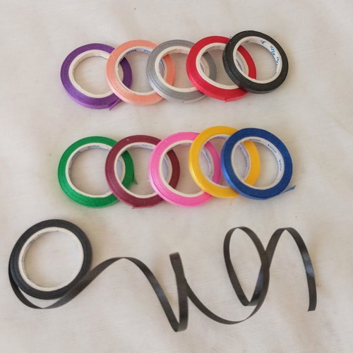 Thin Craft Ribbons Set of 10 Rolls, 5m Each, Color Mix