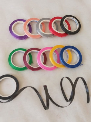 Thin Craft Ribbons Set of 10 Rolls, 5m Each, Color Mix