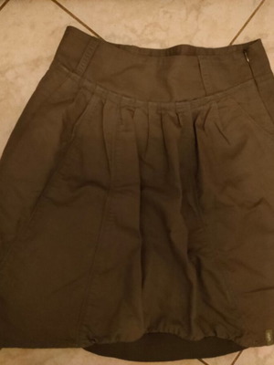 Shunk Funk skirt used, cotton urban style, brown and green, size M