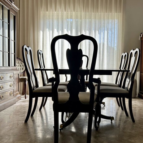 Carved Mahogany Dining Set 7 Pieces