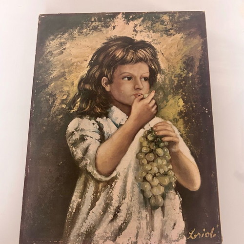 Painting Child with Grapes like new