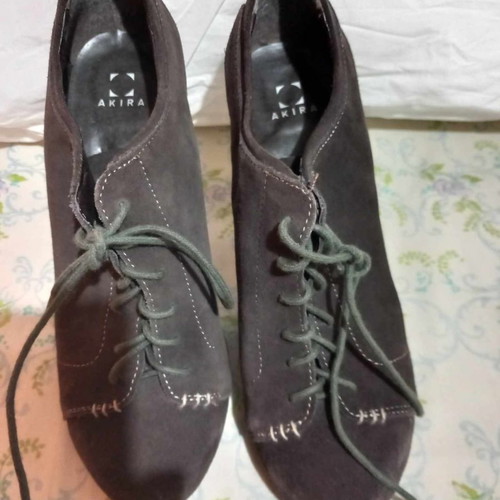 Akira women's shoes used, brown, size 40, natural suede