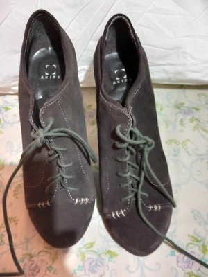 Akira women's shoes used, brown, size 40, natural suede