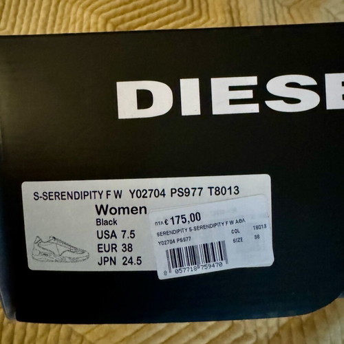 Diesel sneakers size 38 like new, black