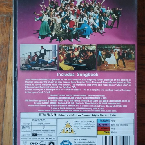 Grease DVD used