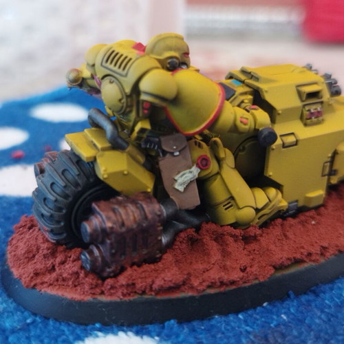 Space Marine Imperial Fists Outriders squad, 3 figures