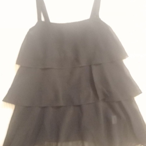 Black top with ruffles and straps new, size S-M