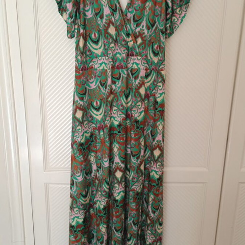 Wrap dress maxi with colorful print, size XXL