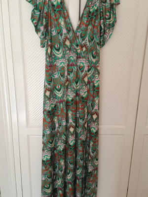Wrap dress maxi with colorful print, size XXL