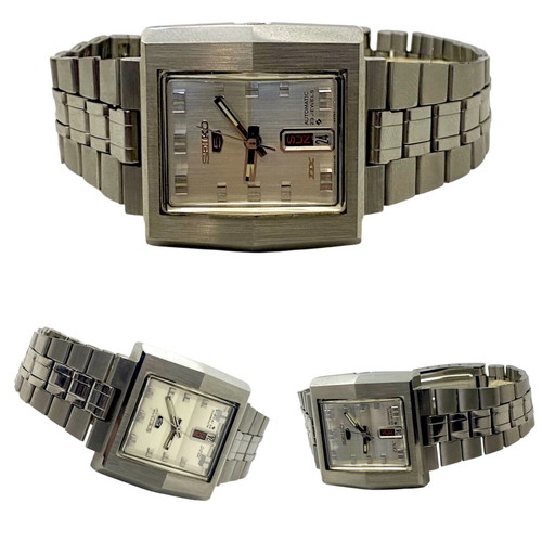 Seiko 5 DX men's watch new, steel, with briolette sapphire