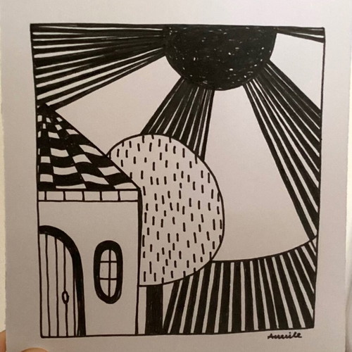 House mini hand-drawn sketch on Bristol 250gr paper new