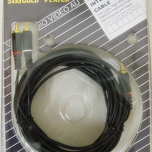 DMS DS-1099DG/5M 2RCA to 2RCA cable 5 meters new, 24 Kt gold plated
