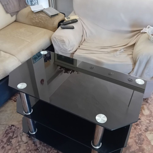 3-tier glass TV stand