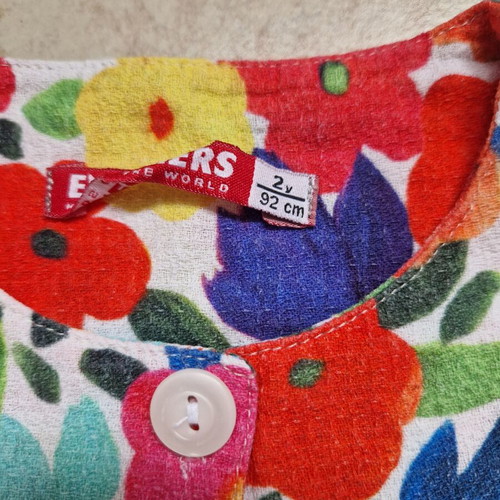 Energiers summer dress 92 cm like new, red multicolor
