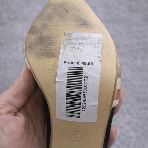 Axel d’Orsay Pumps 37 New Beige Stripe Heels with Bonus Mango Sandals