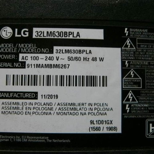 Πλακέτες LG 32LM630BPLA μεταχειρισμένες λόγω σπασμένης οθόνης
