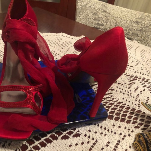 J Lo sandals new red, size 37