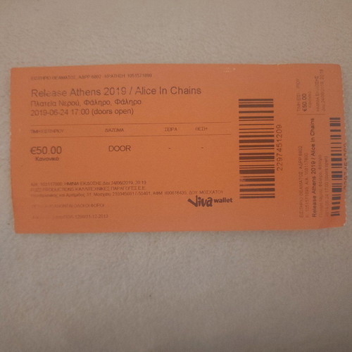 Alice in Chains Release Athens 2019 ticket used