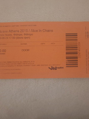 Εισιτήριο Alice in Chains Release Athens 2019 μεταχειρισμένο