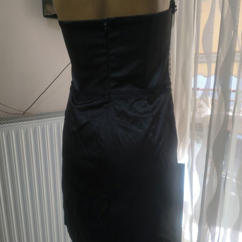 Pretty Woman black strapless satin dress medium, like new