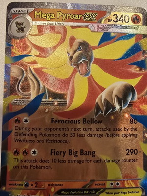 Mega Pyroar EX Pokémon card like new