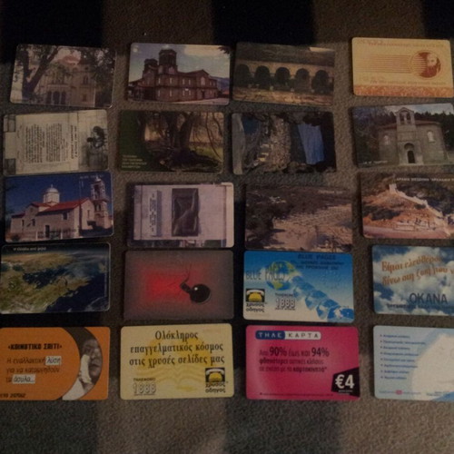 Phone cards used, pack of 20 pieces