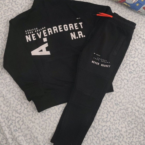 Zara kids tracksuit used, 6 years, 116cm, black with white and orange details