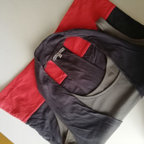 Kookai sleeveless blouse with 2 layers like new, size M/L, gray and red