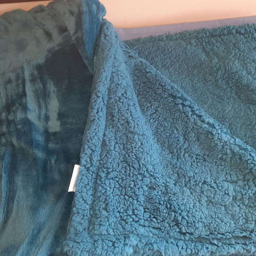 Velour Blanket turquoise 200x220 cm new, 100% polyester
